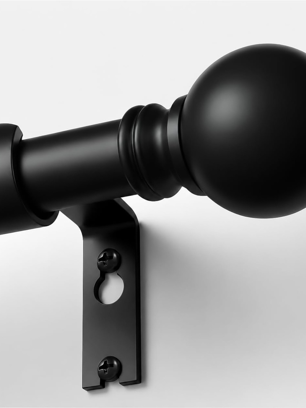Black Curtain Rod 1" Diameter 72"-144"
